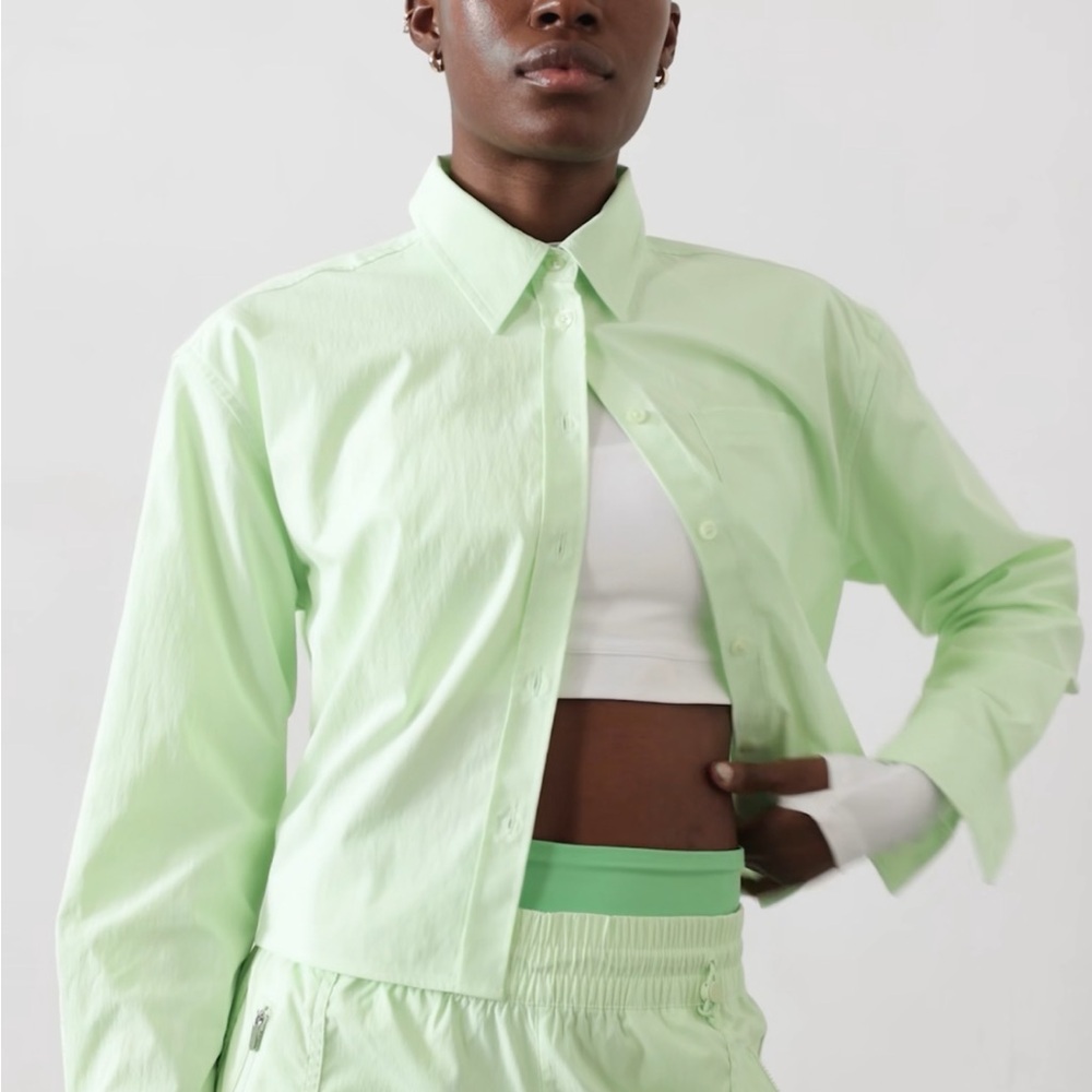 Athleta Midday Cropped Shirt & Cascade Cargo Poplin Pant, M, NWT Brand new